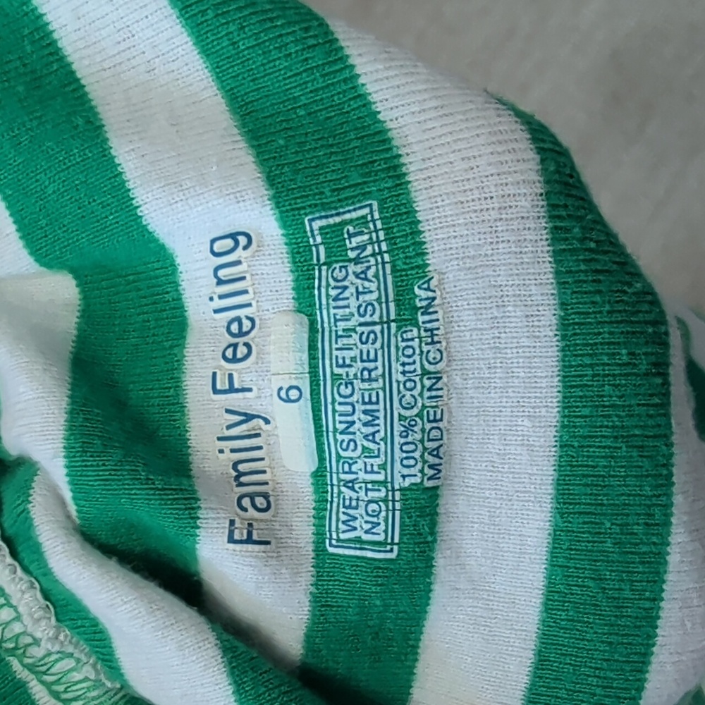 Green Striped Kids Pajamas - Picture 7 of 7